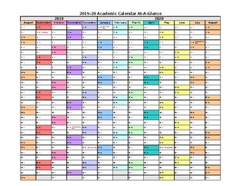 Preview of 2019-20 Academic Calendar At-A-Glance