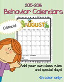2015-2015 Behavior Calendars - Editable!