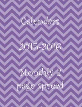 Preview of 2015-2016 Calendar 2 page spread