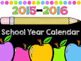 2015 - 2016 Calendar EDITABLE FREEBIE