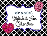 2015 -2016  Free Printable  Stylish Calendar