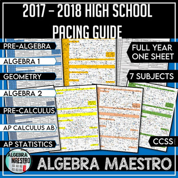 Preview of 2017 - 2018 High School Math Common Core Pacing Guide