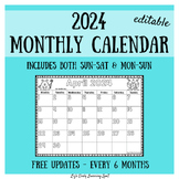 2022 Monthly Calendar for Kids (editable) - free updates