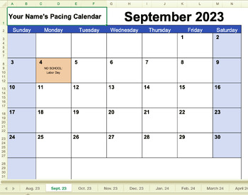 Preview of 2023-2024 School Year Calendar {editable}