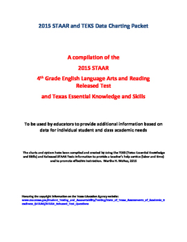 Preview of 2015 STAAR and TEKS 4th Grade English Language Arts and Reading Data Packet