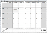 2016-2017 Calendar-At-A-Glance Template BUNDLE (Monthly, W