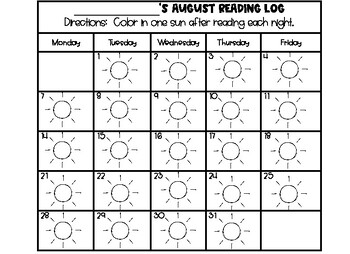 2021-2022 Monthly Reading Log Calendars By Mint To Teach | Tpt