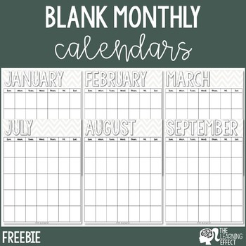 Monthly Calendars | FREE by The Learning Effect | TpT