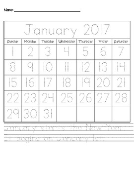 2017 Traceable Monthly Worksheet (12 Months) by Adapting with Love