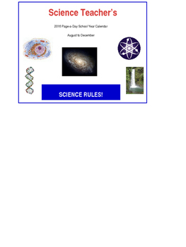 Preview of 2016 Fall Semester Science Teacher's Page-a-Day Calendar