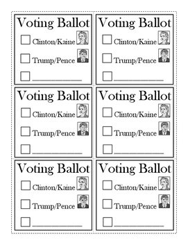 2016 Mock Presidential Election Ballot by Classroom Creations - Melissa