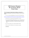 2020 Tokyo Summer Olympics Collaborative Math Team Project