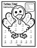 Turkey Math Thanksgiving Color by Number Thanksgiving Math