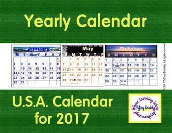 Preview of Yearly U.S.A. Calendar (2017 US)