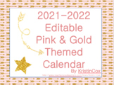 2021-2022 Editable Pink & Gold Calendar