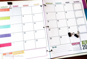 2017-2018 Editable Teacher Planning Calendar Template by 