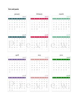 2018 mini calendar three to a page
