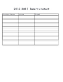 2017-2018 Student Contact Sheet