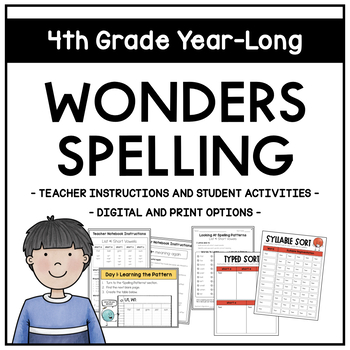 Preview of 2017, 2020, 2023 Wonders Spelling: Fourth Grade Year-Long Resource