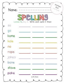 2017 National Journeys First Grade Spelling Practice Sheets/Centers, Unit 4