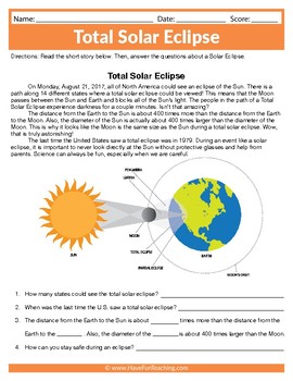 Eclipse Worksheet Middle School - Nidecmege