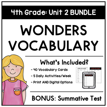 Preview of 2017 Wonders Vocabulary: Fourth Grade Unit 2 BUNDLE