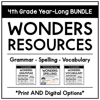 Preview of 2017 Wonders Year-Long Fourth Grade BUNDLE