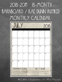 2018-2019 Barnboard Monthly Calendar