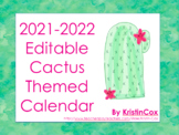 2021-2022 Editable Cactus Themed Calendar