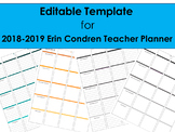 2018-2019 Editable Template to use with Erin Condren Teach