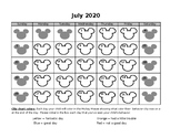 2020 - 2021 Mickey Mouse behavior chart calendar