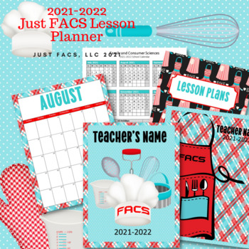 Preview of 2021-2022 Teacher Lesson Planner!-Red and Teal