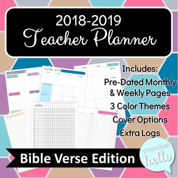 Preview of [PAST] 2018-2019 Teacher Planner Bible Verse Edition | Ideal for Secondary