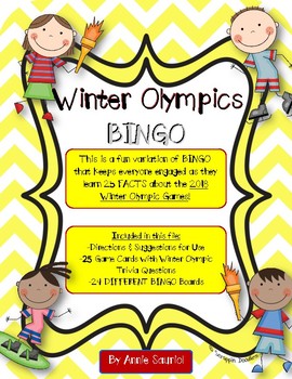 Winter Olympics 2018 BINGO! Olympic Trivia and Fact Game by Anniepants927