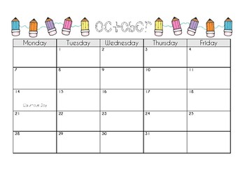 2019-2020 Calendar by Second Grade Sprinkles | TPT