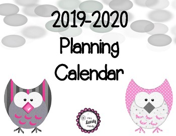 Preview of 2019-2020 Editable School Year Calendar ***FREEBIE***