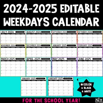 Lcusd Calendar 2022 2023 2022-2023 Editable Calendars | Teachers Pay Teachers