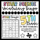 5th GRADE SCIENCE STAAR Vocabulary BINGO (Updated April 2024)