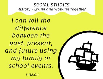 Preview of 2019 Michigan Social Studies GLCEs I CAN statements for Grade 1