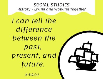Preview of 2019 Michigan Social Studies Standards I CAN statements for Kindergarten