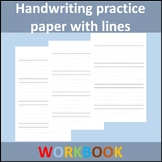 202 Handwriting practice paper with lines
