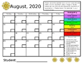 2023-2024  Behavior Color Calendars Editable