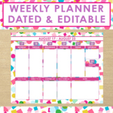 2020-2021 Dated and Editable Weekly Planner  - Colorful