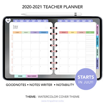 Lesson Planner Academic Calender July 2020 june 2021 Teacher Planner Monthly 