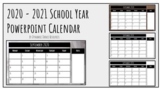 2020-2021 Powerpoint Calendar - Dunn Font, Editable