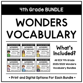 Preview of 2020/2023 Wonders Vocabulary: Fourth Grade BUNDLE