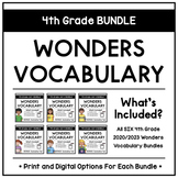 2020/2023 Wonders Vocabulary: Fourth Grade BUNDLE