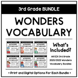 2020/2023 Wonders Vocabulary: Third Grade BUNDLE