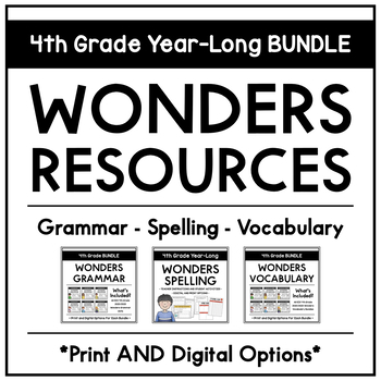 Preview of 2020/2023 Wonders Year-Long Fourth Grade BUNDLE