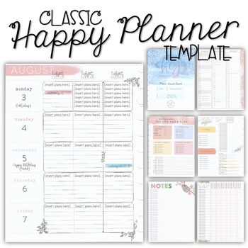 Preview of 2020-21 CLASSIC Happy Planner Teacher Template {+BONUS PAGES!!}
